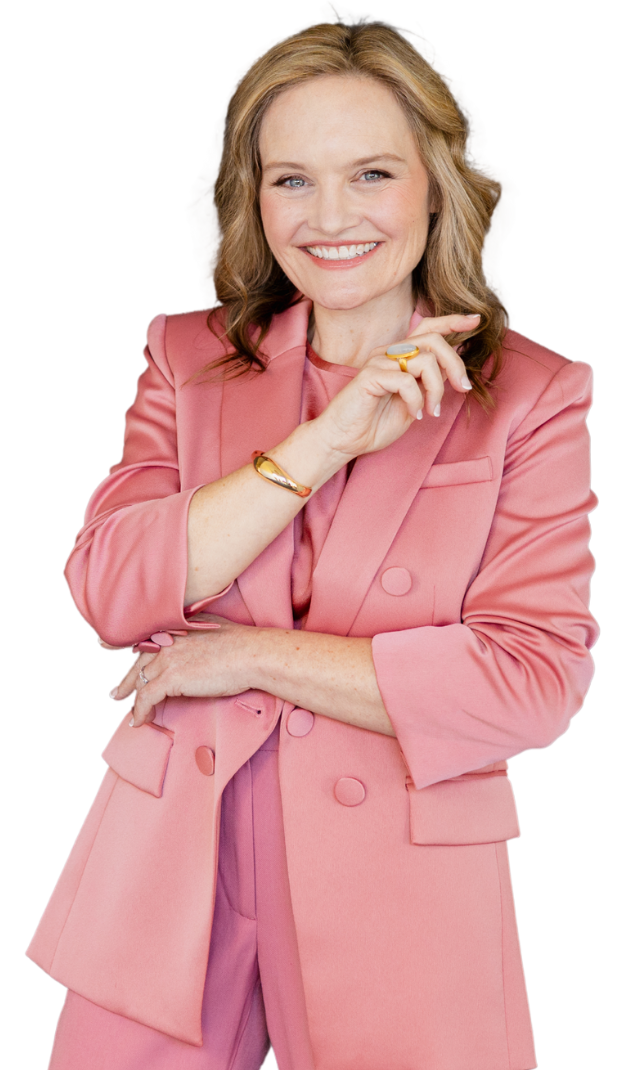 Confident Dr. MacCarthy, dentist turned happiness coach, modeling clarity and fulfillment for women dentists